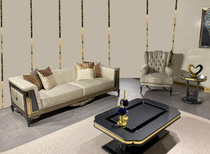 Design Sofas Upholstery Couches Textile Relax Sofa set 3+1 Seater Set